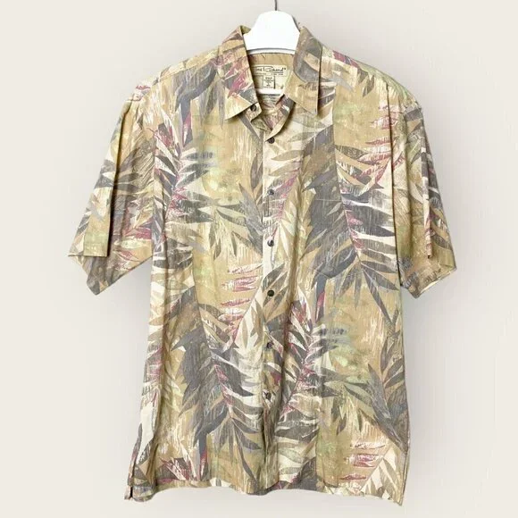 Vintage Tori Richard Cotton Tropical Print Short Sleeve Button Down Shirt - Picture 1 of 8